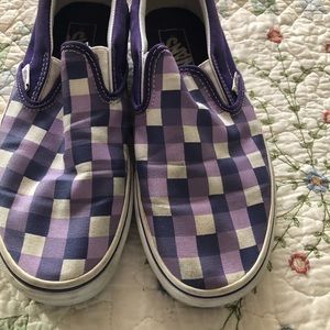 Purple checkered Vans size 8